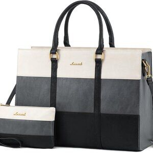 Laptop Bag for Women, 15.6 Inch Laptop Tote Bag, Vintage Leather Work Bags for W